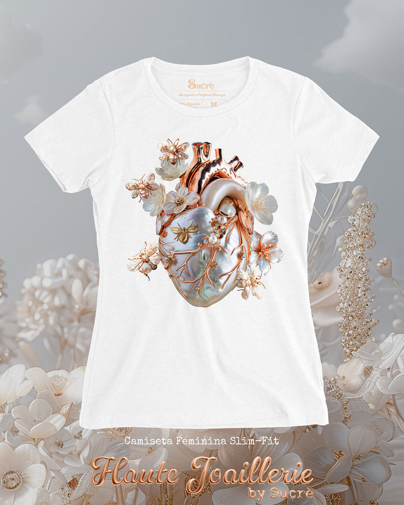 CAMISETA FEMININA SLIM FIT -  HAUTE JOAILLERIE Camiseta BeSucrè Branca P 