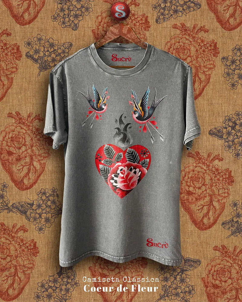 CAMISETA CLÁSSICA - COEUR DE FLEUR Camiseta BeSucrè Cinza estonada P 