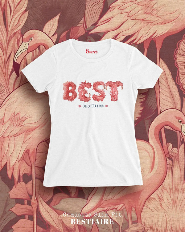 CAMISETA FEMININA SLIM FIT - BESTIAIRE Camiseta BeSucrè Branca P 