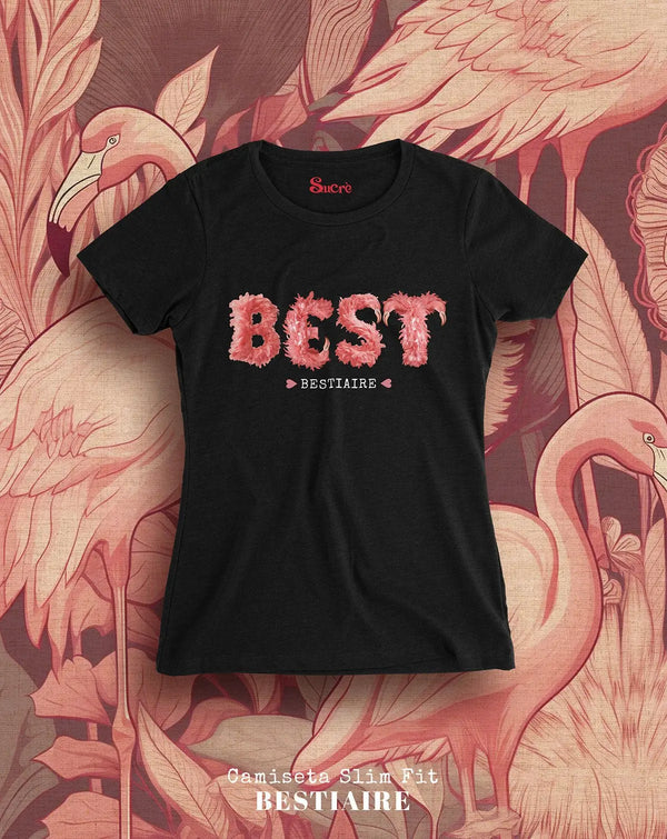 CAMISETA FEMININA SLIM FIT - BESTIAIRE Camiseta BeSucrè Preto P 